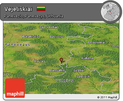 Satellite Panoramic Map of Vėjeliškiai