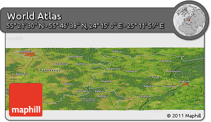 Satellite Panoramic Map of the Area around 55° 34' 4" N, 24° 43' 30" E