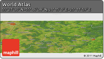 Satellite Panoramic Map of the Area around 55° 34' 4" N, 24° 43' 30" E