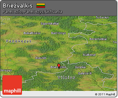 Satellite Panoramic Map of Briežvalkis