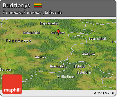 Satellite Panoramic Map of Budrionys