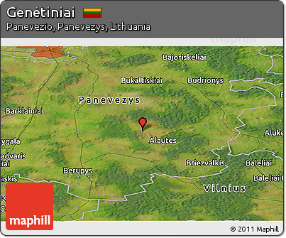 Satellite Panoramic Map of Genėtiniai