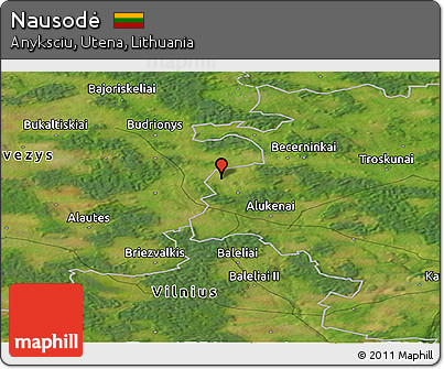 Satellite Panoramic Map of Nausodė