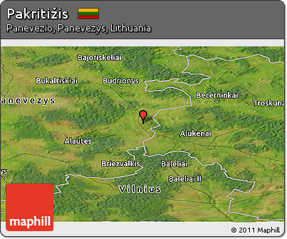 Satellite Panoramic Map of Pakritižis