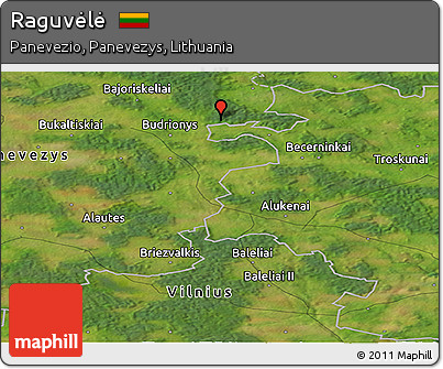 Satellite Panoramic Map of Raguvėlė