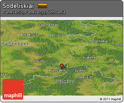 Satellite Panoramic Map of Sodeliškiai