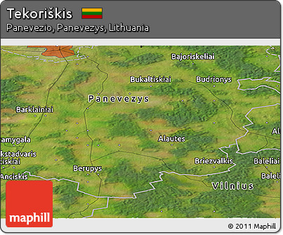Satellite Panoramic Map of Tekoriškis