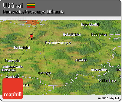 Satellite Panoramic Map of Uliūnai