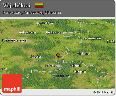 Satellite Panoramic Map of Vėjeliškiai