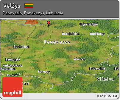 Satellite Panoramic Map of Velžys