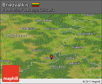 Satellite Panoramic Map of Briežvalkis