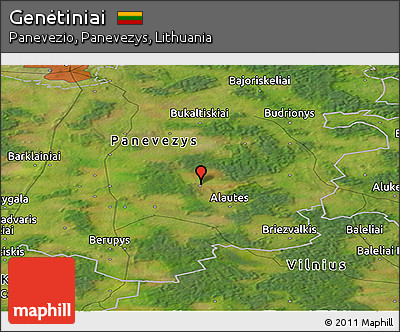 Satellite Panoramic Map of Genėtiniai