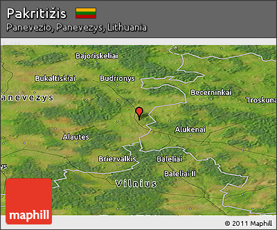 Satellite Panoramic Map of Pakritižis