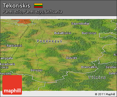Satellite Panoramic Map of Tekoriškis