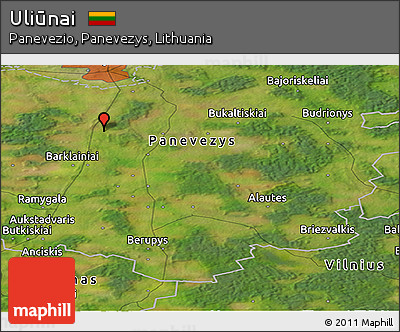 Satellite Panoramic Map of Uliūnai