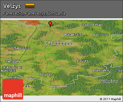 Satellite Panoramic Map of Velžys