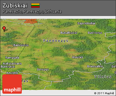 Satellite Panoramic Map of Zubiškiai