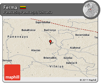 Shaded Relief Panoramic Map of Ferma