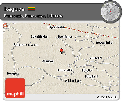 Shaded Relief Panoramic Map of Raguva