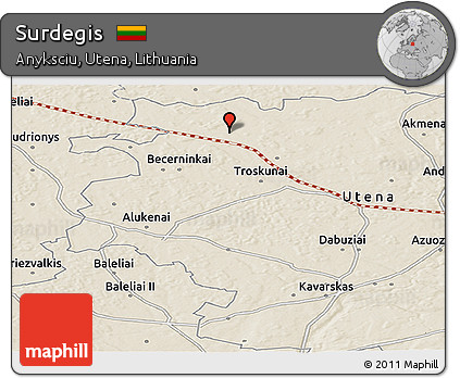 Shaded Relief Panoramic Map of Surdegis