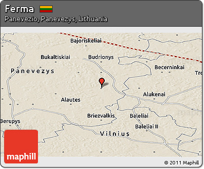 Shaded Relief Panoramic Map of Ferma