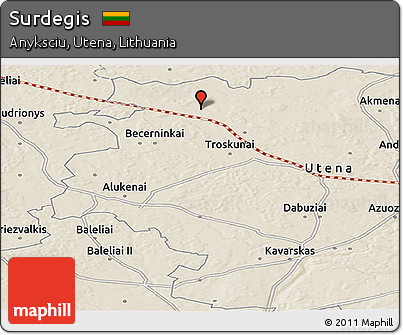 Shaded Relief Panoramic Map of Surdegis