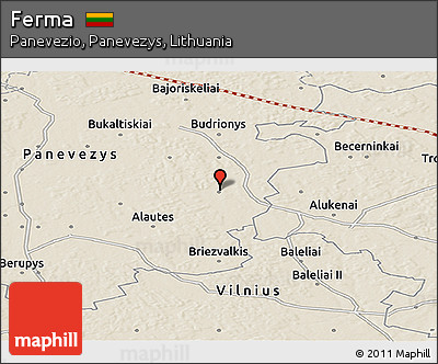 Shaded Relief Panoramic Map of Ferma