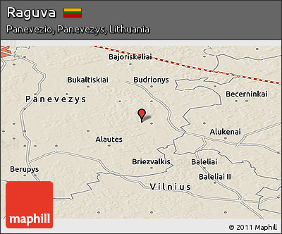 Shaded Relief Panoramic Map of Raguva