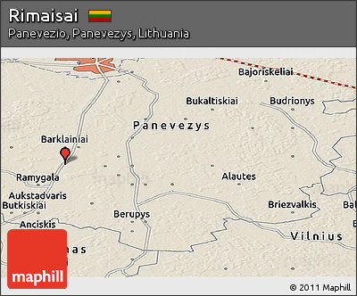 Shaded Relief Panoramic Map of Rimaisai