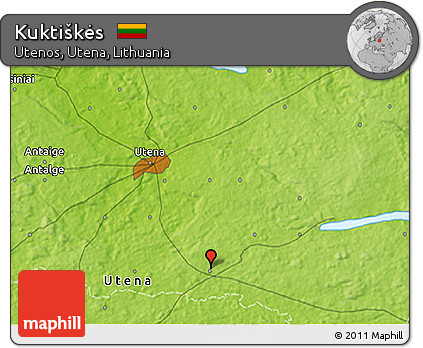 Physical 3D Map of Kuktiškės