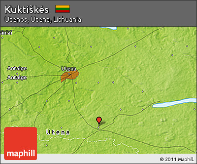 Physical 3D Map of Kuktiškės