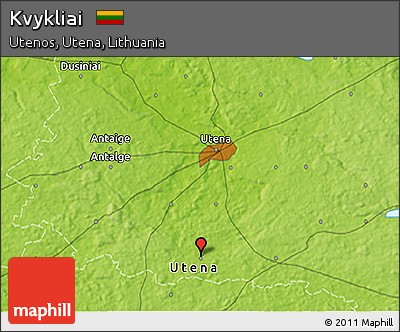 Physical 3D Map of Kvykliai