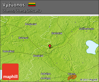 Physical 3D Map of Vyžuonos