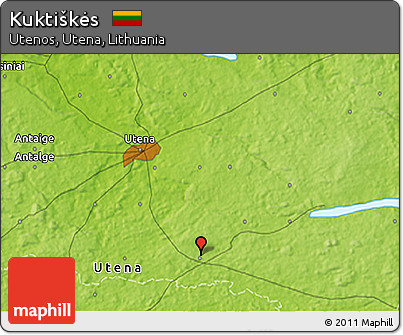Physical 3D Map of Kuktiškės