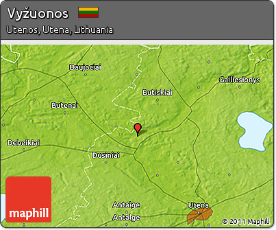 Physical 3D Map of Vyžuonos