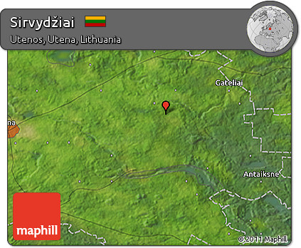 Satellite 3D Map of Sirvydžiai