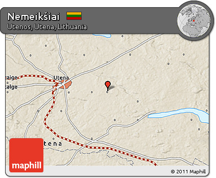 Shaded Relief 3D Map of Nemeikšiai