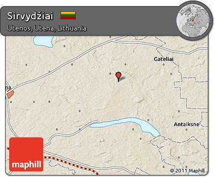 Shaded Relief 3D Map of Sirvydžiai