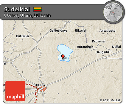Shaded Relief 3D Map of Sudeikiai