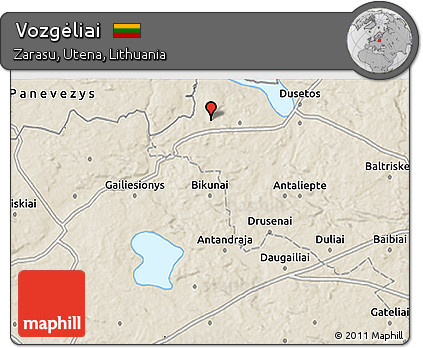 Shaded Relief 3D Map of Vozgėliai