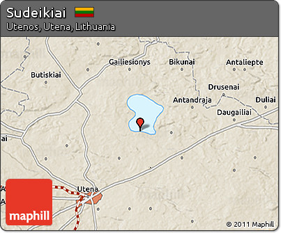 Shaded Relief 3D Map of Sudeikiai