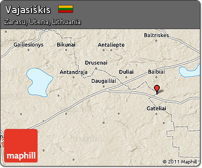 Shaded Relief 3D Map of Vajasiškis