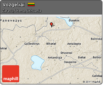 Shaded Relief 3D Map of Vozgėliai