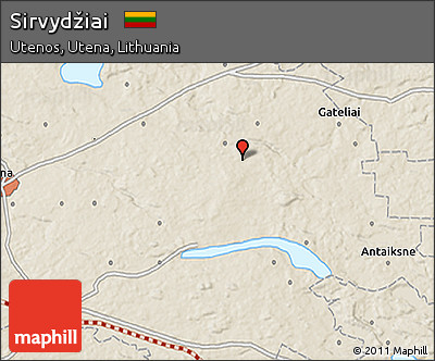 Shaded Relief 3D Map of Sirvydžiai