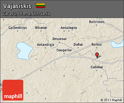 Shaded Relief 3D Map of Vajasiškis