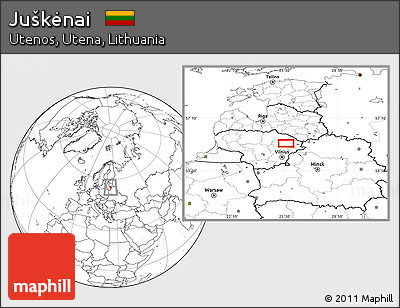 Blank Location Map of Juškėnai