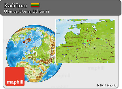 Physical Location Map of Kačiūnai