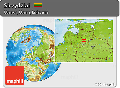 Physical Location Map of Sirvydžiai