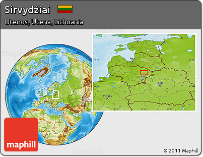Physical Location Map of Sirvydžiai