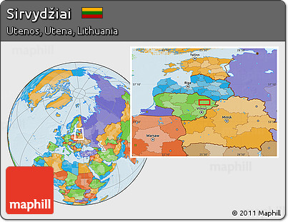 Political Location Map of Sirvydžiai